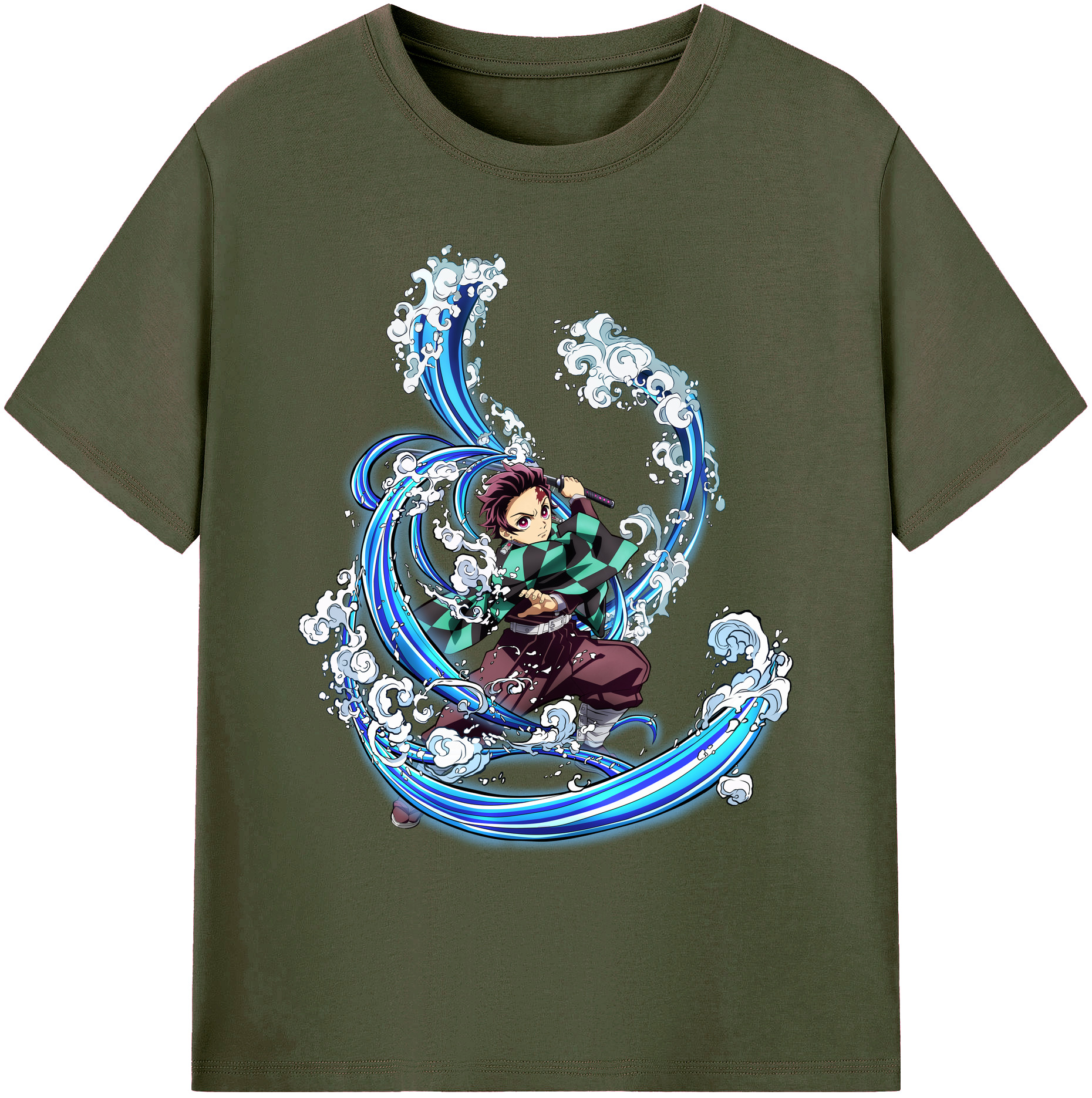 （画像用） 鬼滅の刃 竈門 炭治郎／かまど たんじろう Kamado Tanjirou 綿100％ メンズ半袖Tシャツ｜肌触りやわらか＆通気性